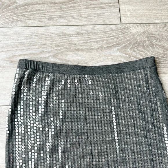 Press Sequin Knitted Straight Midi Skirt - Picture 4 of 11